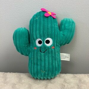 Walgreens Happy Cactus Dog Toy Plush Stuffed Green Pink Flower Noise Maker
